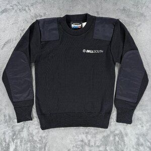 Blauer Adult XS Uniform Sweater BellSouth Work Shoulder Elbow Patches Dark Navy
